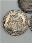 (3) France Silver Coins, 5 and 20 Pesos
