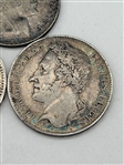 (3) France Silver Coins, 5 and 20 Pesos
