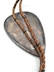 (2) Sterling Silver Bolo Ties: Massive Agate Polished Set in Silver