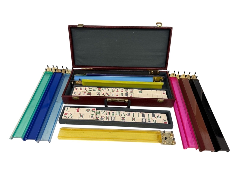 Mahjong Set With Extra Holders in Case