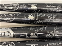(8) Louisville Sluggers Grand Slam 2009 Lake Erie Crushers Inaugural Season Team Signed Baseball Bats