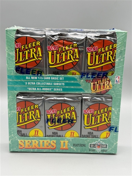 1992-93 Fleer Ultra Basketball Series 2 Jumbo Box (36) Packs Sealed