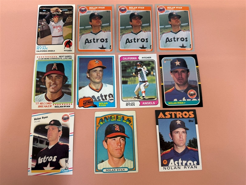 (11) Nolan Ryan Baseball Cards; 1972 Topps #595