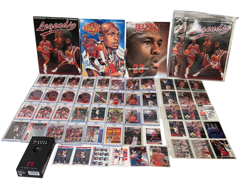 Large Group of Michael Jordan Memorabilia Including (50) Cards, Magazines, Cologne