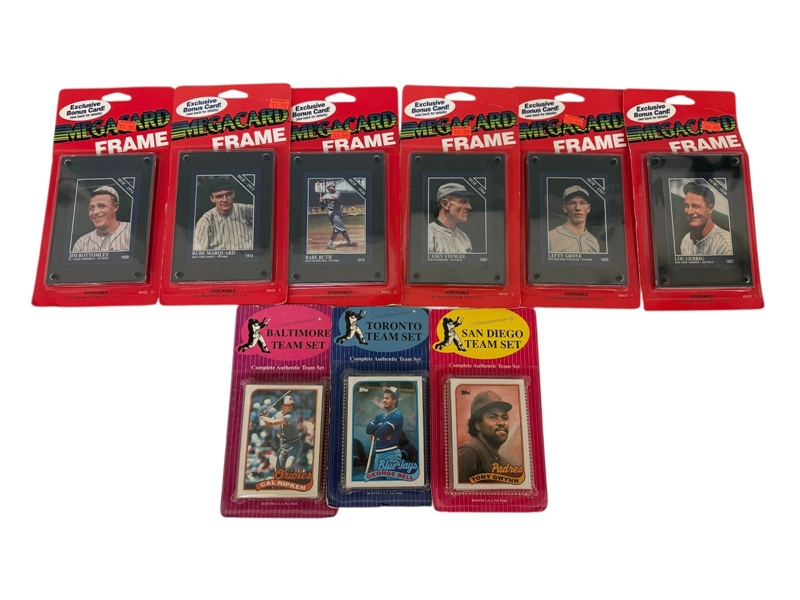 (6) Mega Card Frame With 1992 Sporting News Cards, Team Sets Baseball Cards
