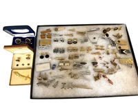 Large Group of Cufflinks, Tie Tacks, Pins