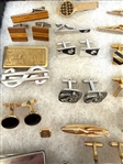 Large Group of Cufflinks, Tie Tacks, Pins