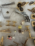 Large Group of Cufflinks, Tie Tacks, Pins