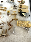 Large Group of Cufflinks, Tie Tacks, Pins