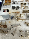 Large Group of Cufflinks, Tie Tacks, Pins