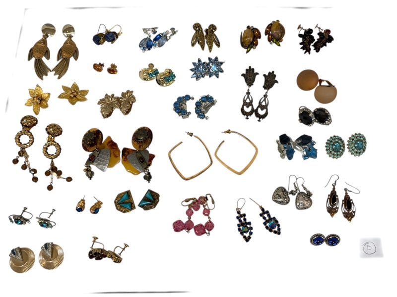 (30) Pairs of Costume Earrings: Faberge, Hollycraft, Others