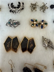 (30) Pairs of Costume Earrings: Rhinestones, Cameos, Others