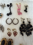 (30) Pairs of Costume Earrings: Rhinestones, Cameos, Others