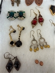 (30) Pairs of Costume Earrings: Rhinestones, Cameos, Others