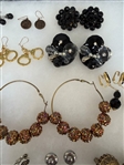 (27) Pairs of Vintage Costume Earrings: Rhinestones, Signed, Others