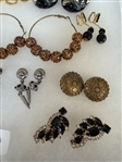 (27) Pairs of Vintage Costume Earrings: Rhinestones, Signed, Others