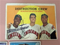 (6) 1950's Bowman, Topps Baseball Cards; With Autographed Minnie Minoso