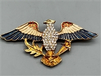 Eisenberg Ice Enamel Federal Eagle Brooch With Original Box