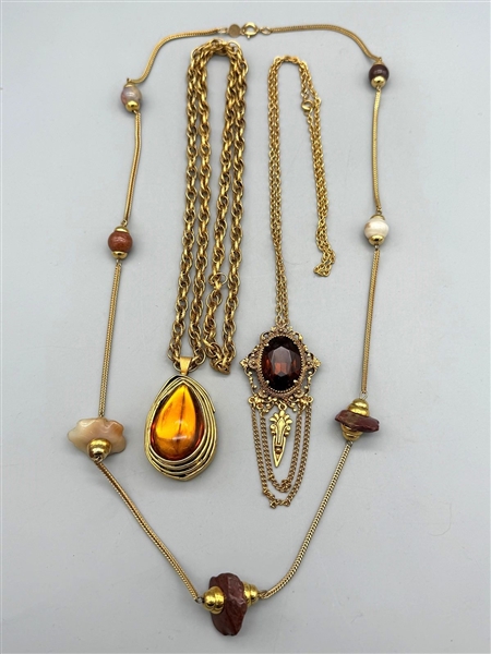 (3) Statement Costume Necklaces: Style of Florenza, Accessocraft