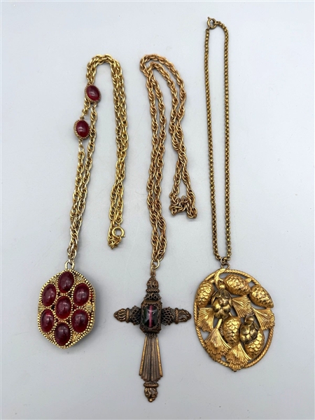 (3) Fancy Chunky Statement Costume Necklaces