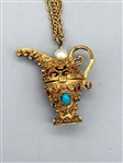 Florenza Jeweled Pitcher Pendant Chunky Necklace