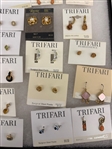 Group of Trifari Earrings and Brooches