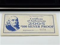 (3) 2005 $100 Bills Washington Mint 4 Troy Ounces of Silver in Each Bar