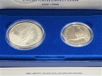 (3) 1987 US Constitution Silver Dollars, (3) 1986 Liberty Silver Dollar and Half Dollar Coins With COA's and Boxes