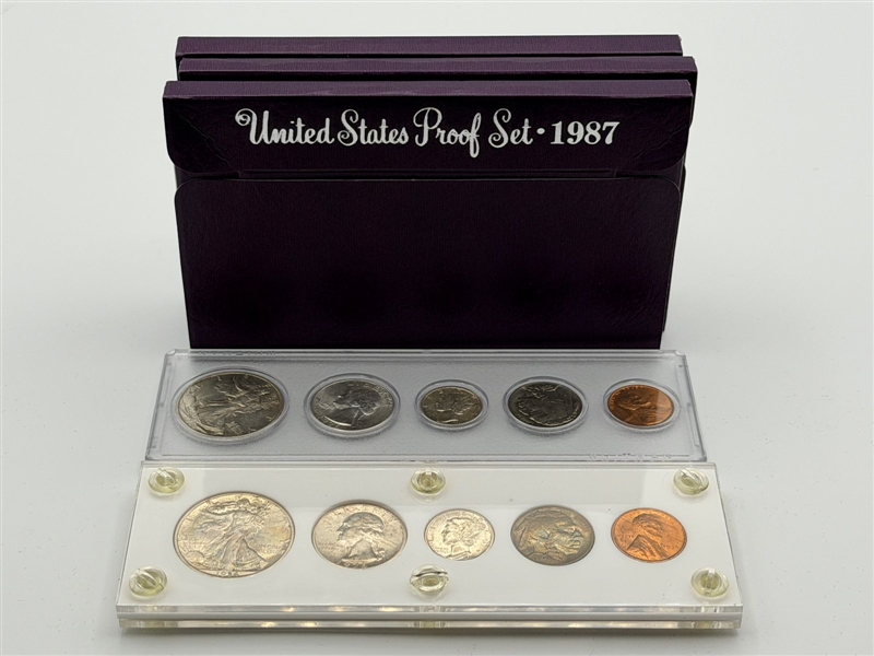 (2) 1936 Uncirculated U.S. Coin Sets, (3) 1987 Proof U.S. Coin Sets