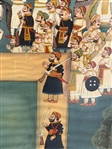 Rajasthani Mughal Art Elephant Fighting Painting on Silk