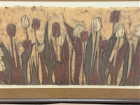Batik Art Work Tulips Matted and Framed