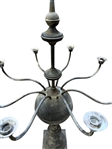 Belgian Eight-Light Weathered Zinc Garden Table Candelabra