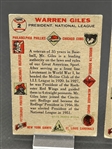 (2) 1956 Topps Warren Giles #2 Both gray Backs Baseball Cards