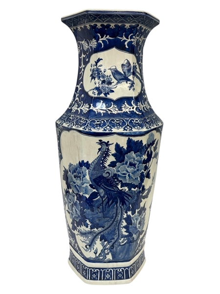 Blue and White Chinese Export Floor Vase