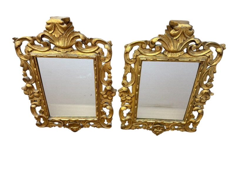 Pair of Gesso Framed Mirrors