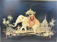 Elephant Needlepoint on Silk