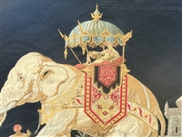 Elephant Needlepoint on Silk