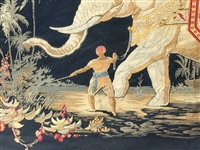 Elephant Needlepoint on Silk