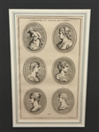 (2) 18th Century Portrait Heads of Women, Cleopatra Engravings Framed