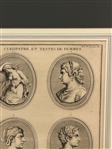 (2) 18th Century Portrait Heads of Women, Cleopatra Engravings Framed