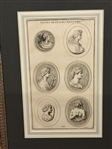 (2) 18th Century Portrait Heads of Women, Cleopatra Engravings Framed