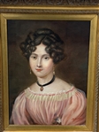 Oil on Canvas Portrait of a Lady in Deep Well Gesso Frame