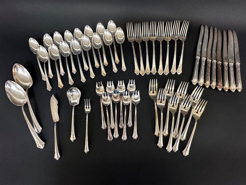 Gorham Silver Plate Flatware Set "Lady Caroline" Service for 8 & Extras
