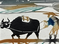 Inagaki Toshijiro Japanese Print Farmer and Ox