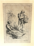 Francois Boucher (1703-1770) Etching Pastoral Figures