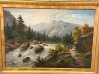 Oil on Canvas Switzerland Landscape Painting