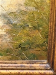 Oil on Canvas Songbirds in Tree Signed Sonje