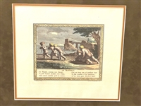 20th Century Impression Hand Colored Engraving Le Traisneau or Sled