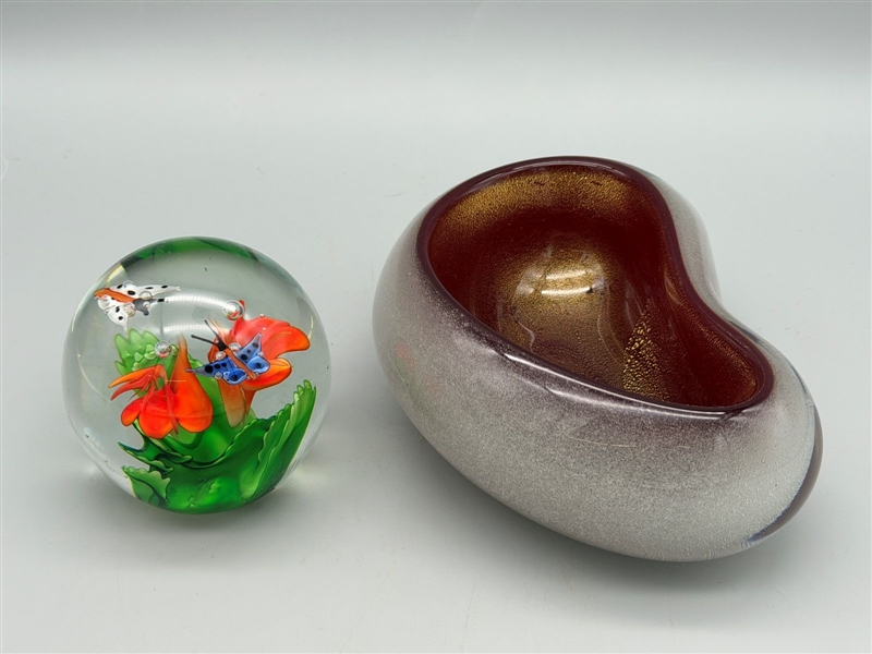 (2) Pieces of Art Glass