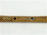 14k Gold Bar Brooch With (6) Topaz